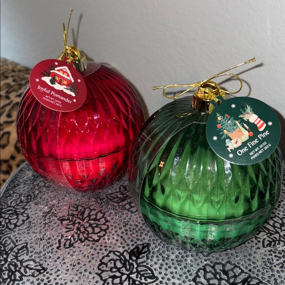 🛑SOLD NFS🛑🆕Large Cut Glass Christmas Ornament Candles, Set Of 2 - Picture 3 of 10